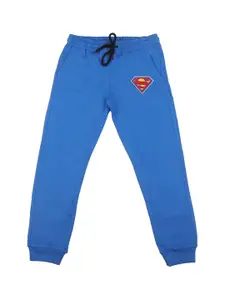 Superman Boys Blue Solid Straight-Fit Joggers