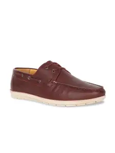 Hush Puppies Men Brown Leather Boat Shoes