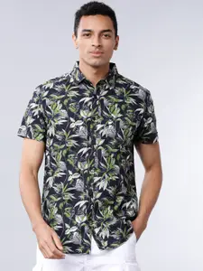 HIGHLANDER Men Black & Grey Slim Fit Printed Casual Shirt