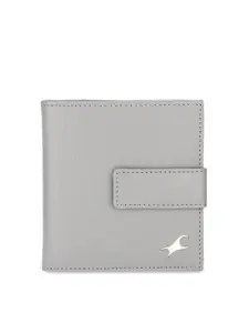 Fastrack Women Grey Solid Leather Two Fold Wallet