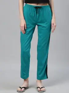 Kryptic Women Teal Green Solid Lounge Pants