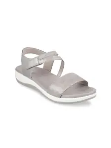 Mochi Women Grey Solid Comfort Heels
