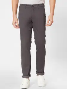 J Hampstead Men Grey Regular Fit Solid Chinos