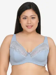 Curvy Love Plus Size Grey Solid Underwired Lightly Padded Plunge Bra CL-15 GREY-C20