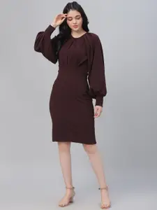 Athena Burgundy Sheath Dress