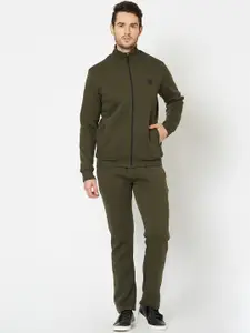 Sweet Dreams Men Olive-Green Solid Track Suit