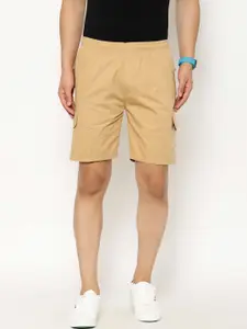 SAPPER Men Khaki Solid Regular Fit Shorts