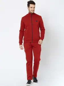 Sweet Dreams Men Red Solid Tracksuit