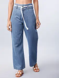 Tokyo Talkies Women Blue Flared Mid-Rise Clean Look Jeans