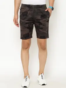 SAPPER Men Black & Brown Printed Regular Fit Regular Shorts