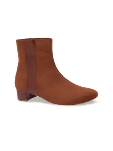 Rocia Women Brown Solid Heeled Boots