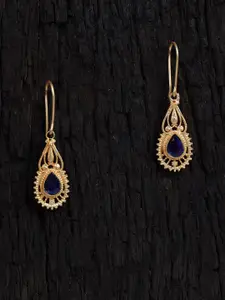 Shoshaa Blue Gold-Plated Handcrafted Classic Drop Earrings