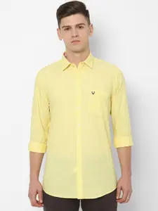 Allen Solly Men Yellow Slim Fit Solid Casual Shirt