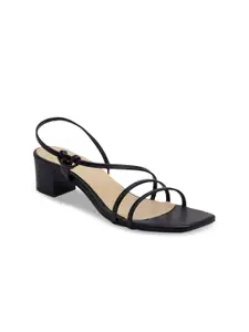 ERIDANI Women Black Solid Sandals