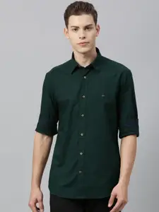 RARE RABBIT Men Green Tailored Fit Solid Casual Shirt