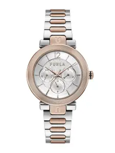 Furla Women Silver-Toned & Rose Analogue Watch WW00011004L5
