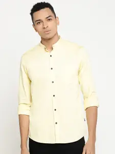 Pepe Jeans Men Yellow Regular Fit Solid Casual Shirt