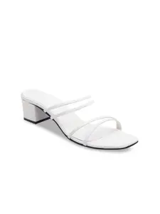 ERIDANI Women White Solid Heels