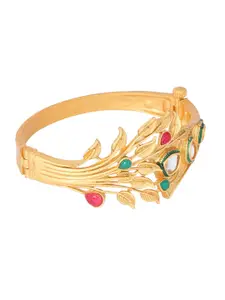 ANIKAS CREATION Gold-Plated Handcrafted Bangle-Style Bracelet