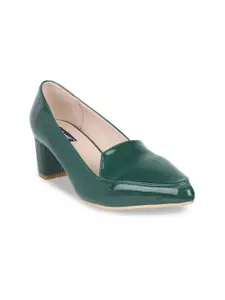 Sherrif Shoes Women Green Solid Pumps