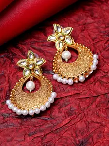 ANIKAS CREATION Gold-Toned Circular Chandbalis