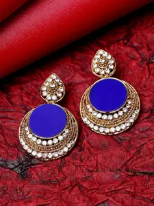 ANIKAS CREATION Gold-Plated & Blue  Classic Studs