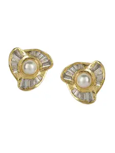 ANIKAS CREATION Gold-Toned Floral Studs