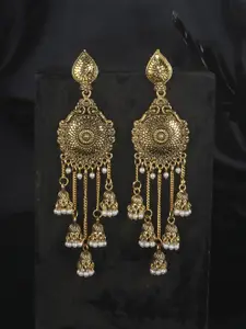 ANIKAS CREATION Gold-Plated Classic Drop Earrings