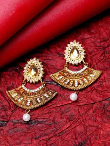 ANIKAS CREATION Gold-Plated Classic Drop Earrings