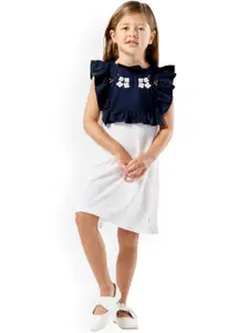 Cherry Crumble Girls Navy Blue Solid Top