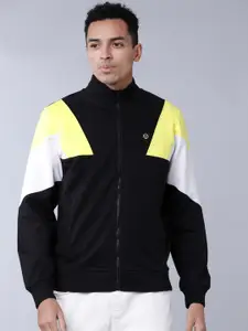 LOCOMOTIVE Men Black & Yellow Colourblocked Sweatshirt