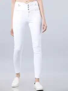 Tokyo Talkies Women White Slim Fit High-Rise Clean Look Jeans