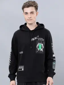 HIGHLANDER Men Black Printed Hooded Sweatshirt
