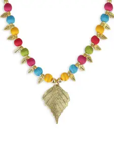 AKSHARA Multicoloured Handcrafted Brass Necklace