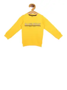 Allen Solly Junior Boys Yellow Printed Sweatshirt
