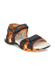 Bata Boys Orange & Charcoal Grey Comfort Sandals