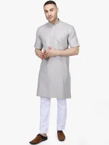 RAJUBHAI HARGOVINDAS Men Grey Kurta