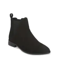 Truffle Collection Women Black Solid Heeled Boots