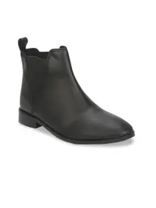 Truffle Collection Women Black Solid Heeled Boots