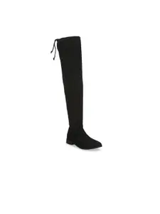 Truffle Collection Women Black Solid Heeled Boots