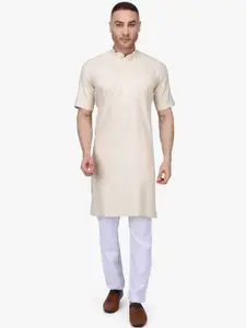 RAJUBHAI HARGOVINDAS Men Beige Kurta