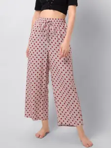 FabAlley Women Red & Pink Printed Lounge Pants BOT00550A