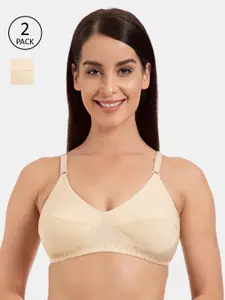 Tweens Pack Of 2 Beige Solid Non-Padded Non-Wired T-Shirt Bras-TW-292-2PC-SK-30B