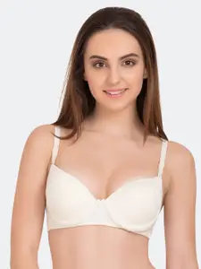 Tweens Off-White Solid Underwired Heavily Padded Push-Up Bra TW-91704-OFFW-30D