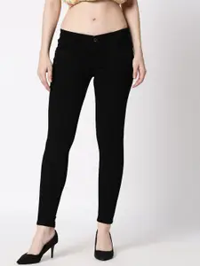 High Star Women Black Slim Fit Mid-Rise Clean Look Stretchable Jeans