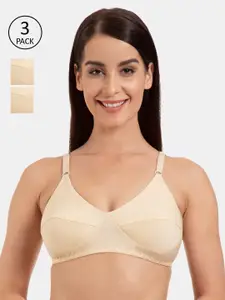 Tweens Women Pack Of 3 Beige Solid Non-Padded & Non-Wired T-shirt Bras TW-292