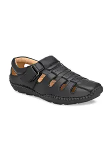 SHENCES Men Black Comfort Sandals