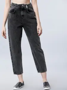Tokyo Talkies Women Black Straight Fit Cropped Jeans