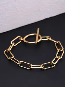 Yellow Chimes Yellow Chimes Woman Gold-Plated Link Chain Bracelet