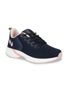 Campus Women Navy Blue & Pink Mesh Running Shoes